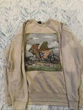 Target Beige Frog and Toad Graphic Crewneck Sweater - Multi